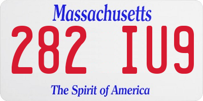 MA license plate 282IU9