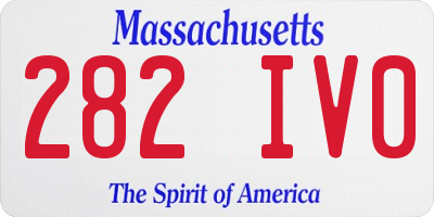 MA license plate 282IV0
