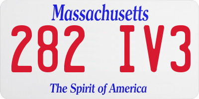 MA license plate 282IV3