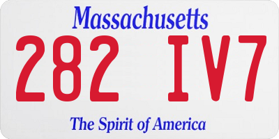MA license plate 282IV7