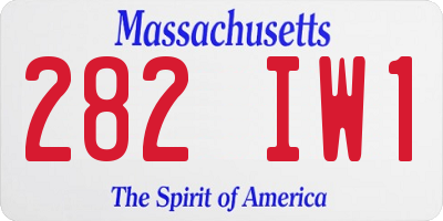 MA license plate 282IW1