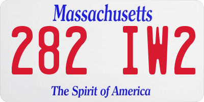 MA license plate 282IW2