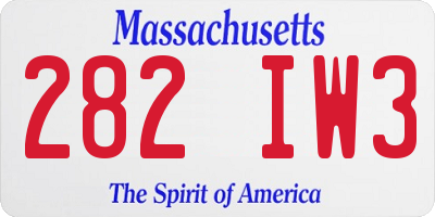 MA license plate 282IW3