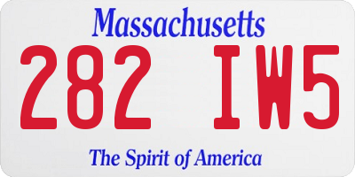 MA license plate 282IW5
