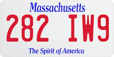 MA license plate 282IW9