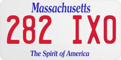 MA license plate 282IX0