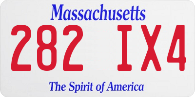 MA license plate 282IX4