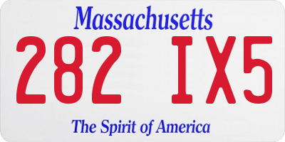 MA license plate 282IX5