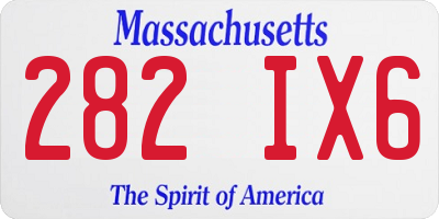 MA license plate 282IX6