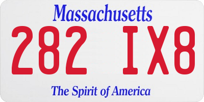 MA license plate 282IX8