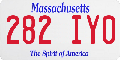 MA license plate 282IY0