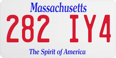 MA license plate 282IY4