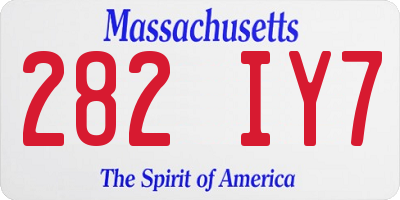 MA license plate 282IY7