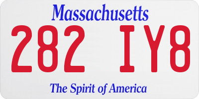 MA license plate 282IY8