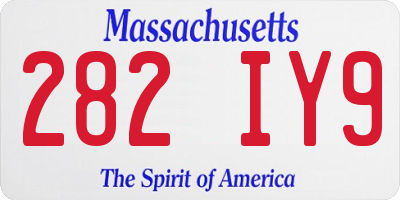 MA license plate 282IY9