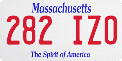 MA license plate 282IZ0