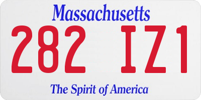 MA license plate 282IZ1