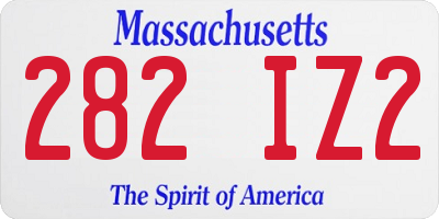 MA license plate 282IZ2