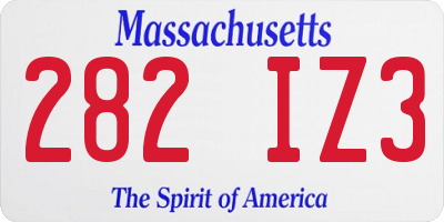 MA license plate 282IZ3