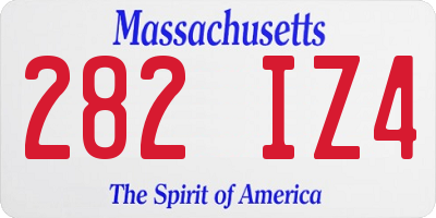 MA license plate 282IZ4