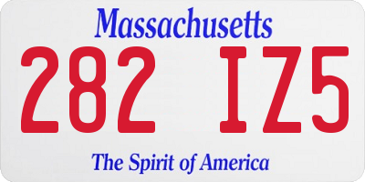 MA license plate 282IZ5