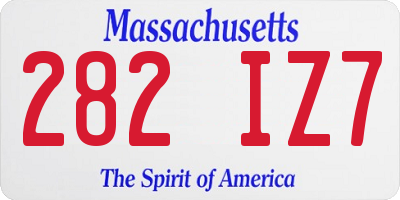 MA license plate 282IZ7