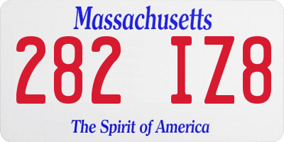 MA license plate 282IZ8