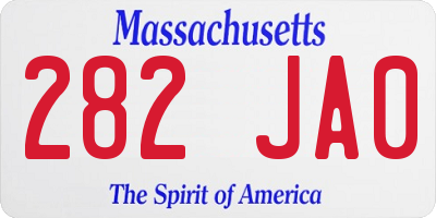 MA license plate 282JA0