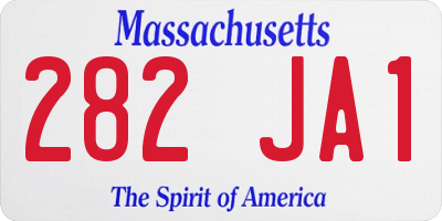 MA license plate 282JA1