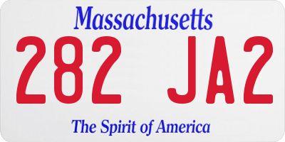 MA license plate 282JA2