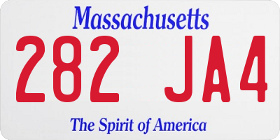 MA license plate 282JA4