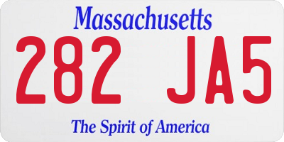 MA license plate 282JA5