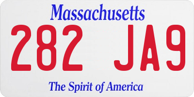 MA license plate 282JA9