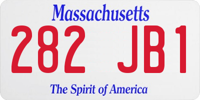 MA license plate 282JB1