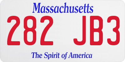 MA license plate 282JB3