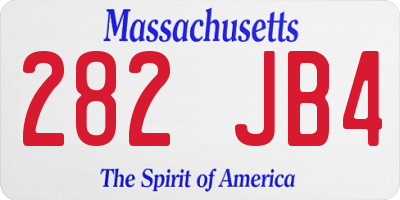 MA license plate 282JB4