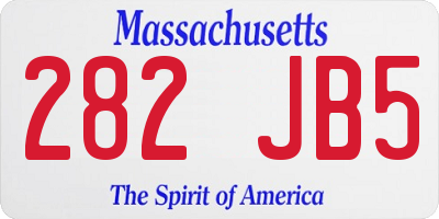 MA license plate 282JB5