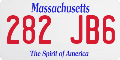 MA license plate 282JB6