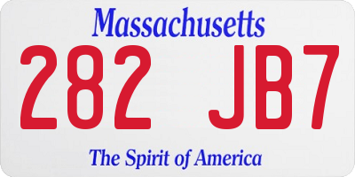 MA license plate 282JB7