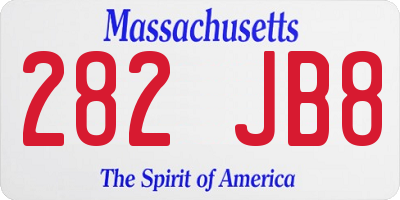 MA license plate 282JB8