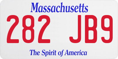 MA license plate 282JB9