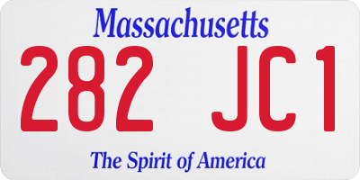 MA license plate 282JC1