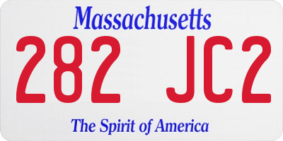 MA license plate 282JC2