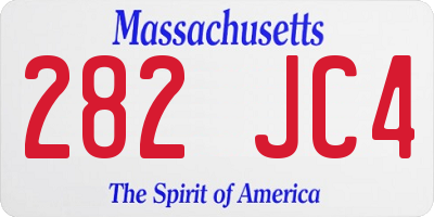 MA license plate 282JC4