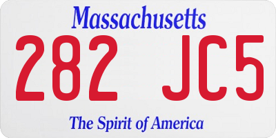 MA license plate 282JC5
