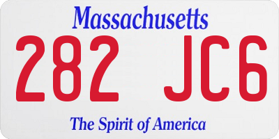 MA license plate 282JC6
