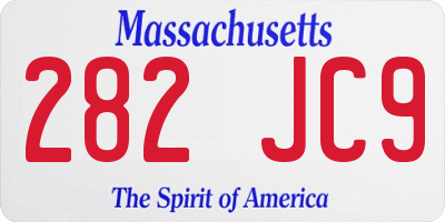 MA license plate 282JC9