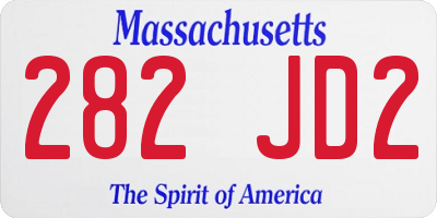 MA license plate 282JD2