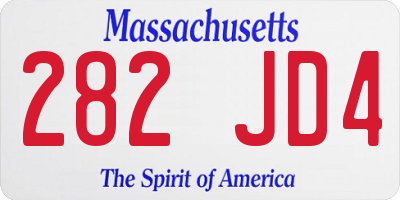 MA license plate 282JD4