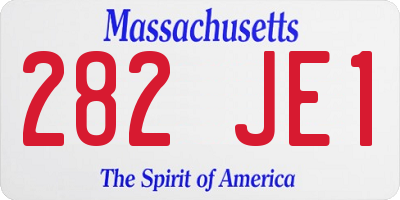 MA license plate 282JE1